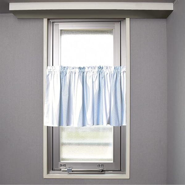 カフェカーテン 綿100% (47cm×142cm) スタンダードタイプ ウォーターフロー W3900120