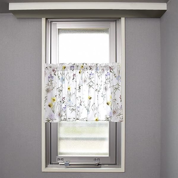 カフェカーテン 綿100% (47cm×100cm) スタンダードタイプ ボタニカルガーデン W3900600