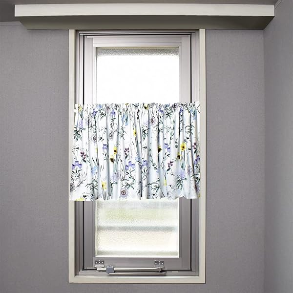 カフェカーテン 綿100% (47cm×142cm) スタンダードタイプ ボタニカルガーデン W3900620