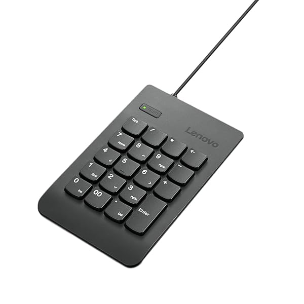 USB 数値キーパッド 2 有線 USB接続 テンキー Tabキー付き 軽量 コンパクト ブラック 4Y40R38905