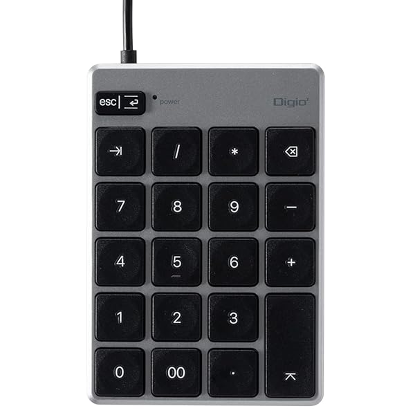 Digio2 USB テンキーボード 有線 Mac 用 薄型 グレーブラック Z8779