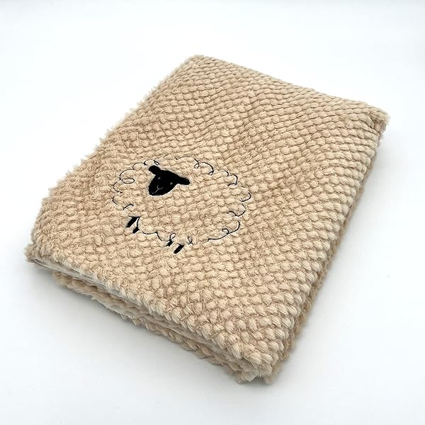 fluffysheep9 ブランケット ベージュ W100×H70cm