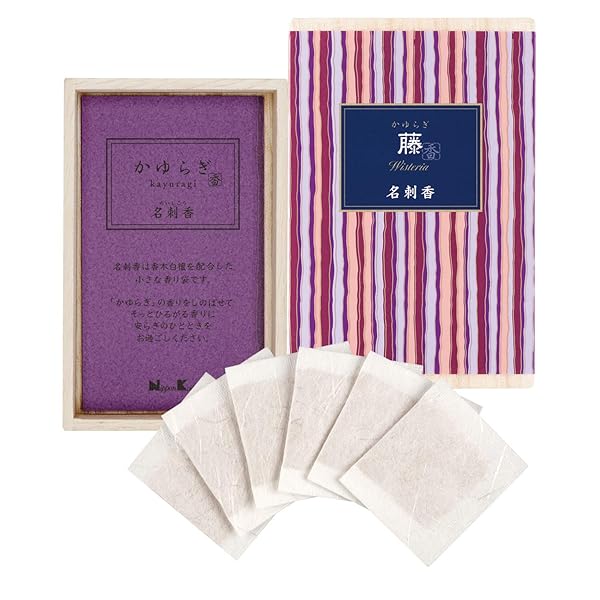 かゆらぎ 藤 名刺香 桐箱 6入 バー 6個 (x 1)