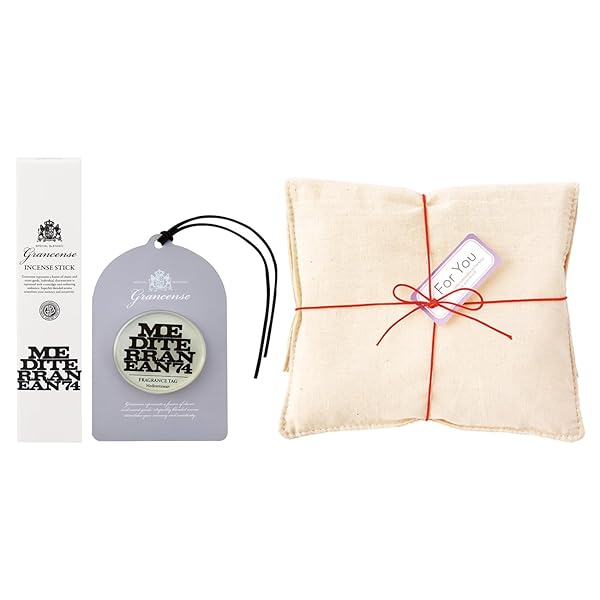 アロマセット メディテレーニアンの香り 包装済 ラッピングバッグ入り(お香とフレグランスタグ 各1個 ギフト 贈り物)