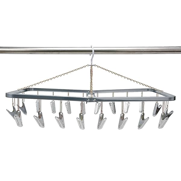 MERCURY(マーキュリー) 角型 洗濯 物干し ランドリーハンガー シルバー 20ピンチ MELAHA20