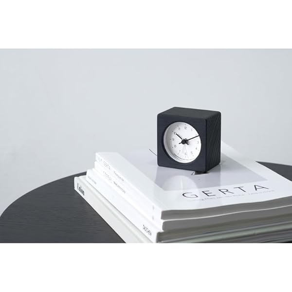 レムノス 置き時計 ニュート アラーム クロック アナログ 天然色木地 黒 NEUT alarm clock KK24-09 BK Lemnos [2]