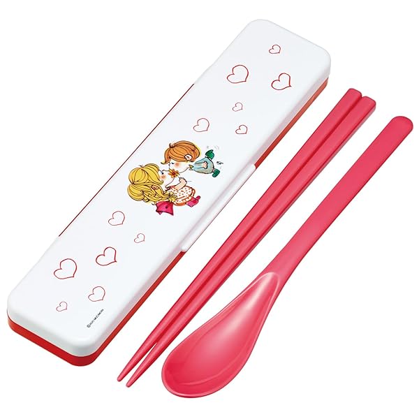 箸 スプーン コンビセット 18cm 抗菌加工 お弁当 大人用 シリコンクッション付きで音がならない 日本製 水森亜土 CCS3SAAG69713