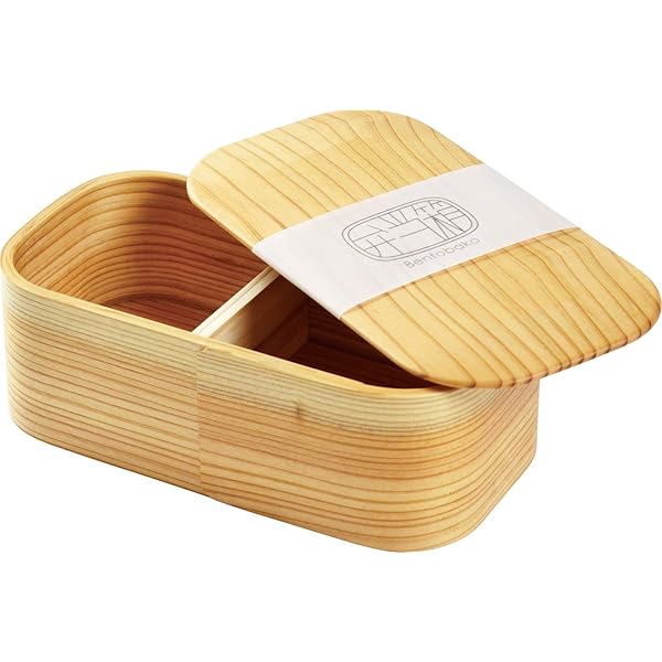 日本の弁当箱 長角 一段 箱入り 80185 ベージュ 約17×9×H6cm