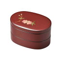 J-kitchens 弁当箱 桜 小判弁当 古代朱内黒 (1個) 12.5cm 漆塗り 手塗り 日本製