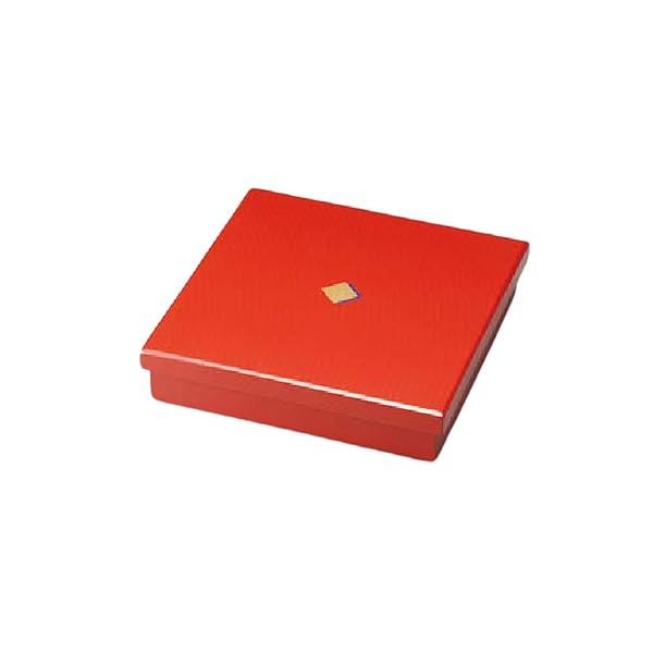 J-kitchens 木製 弁当箱 軽量 色紙 7.5一ヶ重 朱 （1個) 23cm 日本製