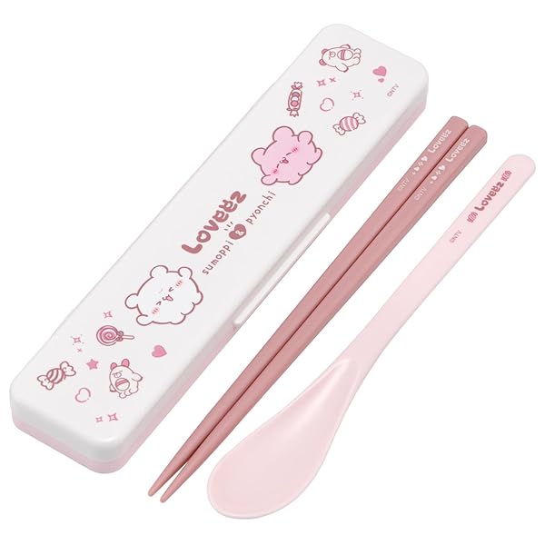 箸 スプーン コンビセット 18cm 抗菌加工 お弁当 大人用 シリコンクッション付きで音がならない 日本製 らぶいーず CCS3SAAG-A