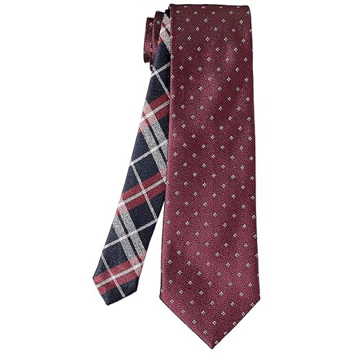 ウール のような 大人柄 ネクタイ 秋冬に 洗えるネクタイ クレリック 選べる12型 TIE-WL メンズ レッド小紋×ネイビーチェック 8cm ウール のような 大人柄 ネクタイ 秋冬に 洗えるネクタイ クレリック 選べる12型 TIE-WL メンズ レッド小紋×ネイビーチェック 8cm