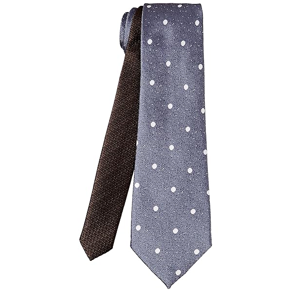 ウール のような 大人柄 ネクタイ 秋冬に 洗えるネクタイ クレリック 選べる12型 TIE-WL メンズ グレードット×ブラウン無地 8cm