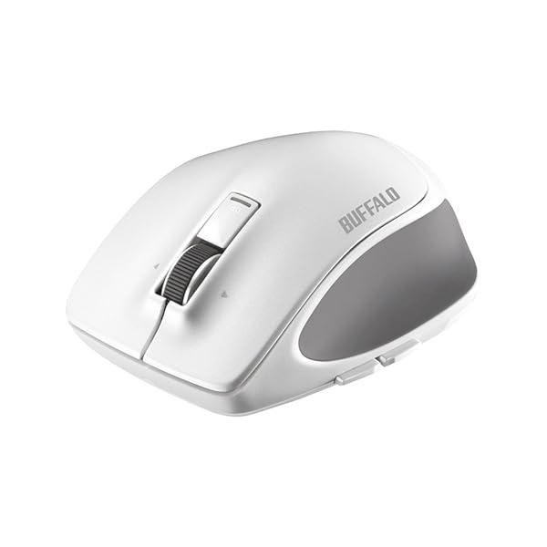 BUFFALO Bluetooth BlueLED プレミアムフィットマウス Lサイズ ホワイト BSMBB505LWH