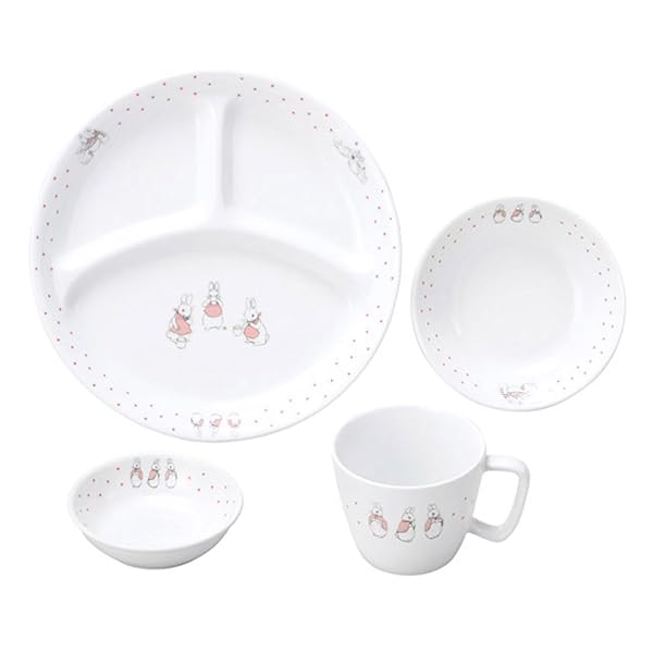ピーターラビット ドットガールズ 強化磁器食器4点セット (食洗機・レンジ対応)