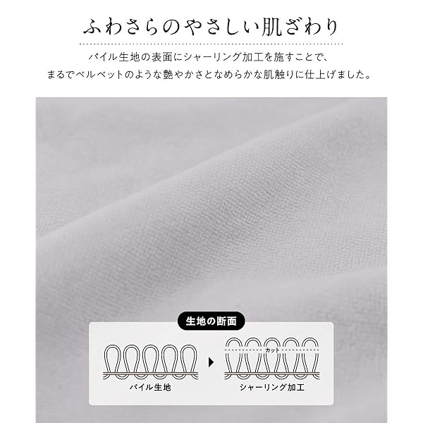 mofua (モフア) ボックスシーツ [ 綿100% タオル地 抗菌防臭 ふわふわ さらさら 敷きパッド 一体型 ] セミダブル 120×200×30cm グレー 41340213 [3]