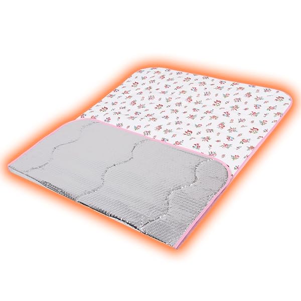 断熱シート レジャーシート 72×120cm 約1~2人用 ホワイト 小花柄 厚手 アルミシート 3 ...