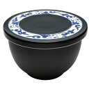 有田焼 セラミック おひつ ご飯 保存 一膳 電子レンジ対応 平蓋 黒唐草 Y052-2