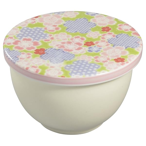 有田焼 セラミック おひつ ご飯 保存 一膳 電子レンジ対応 平蓋 桜ちりめん Y017-3