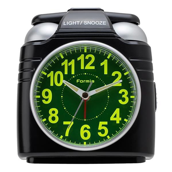 置き時計 卓上 目覚まし 目覚まし時計 置き 蓄光 静音 連続秒針 電子音 ベル音 アナログ 保土ヶ谷電子販売 ブラック HT-A030W-BK