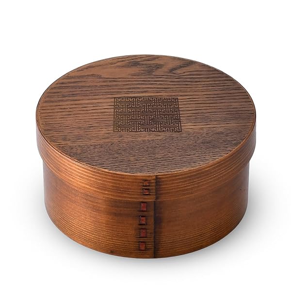 J-kitchens 紗綾小紋 お櫃（ 木製 おひつ ）約 2合 〜 3合 Φ18cm × 8.5cm