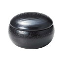 萬古焼 まんまる おひつ器(大) 黒釉 2合用 直径約16cm 電子レンジ 食器洗対応 日本製 18823