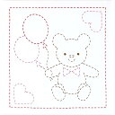 花ふきんキット 刺し子 みんなできちゃうシリーズ 図案プリント済 くま SK-281