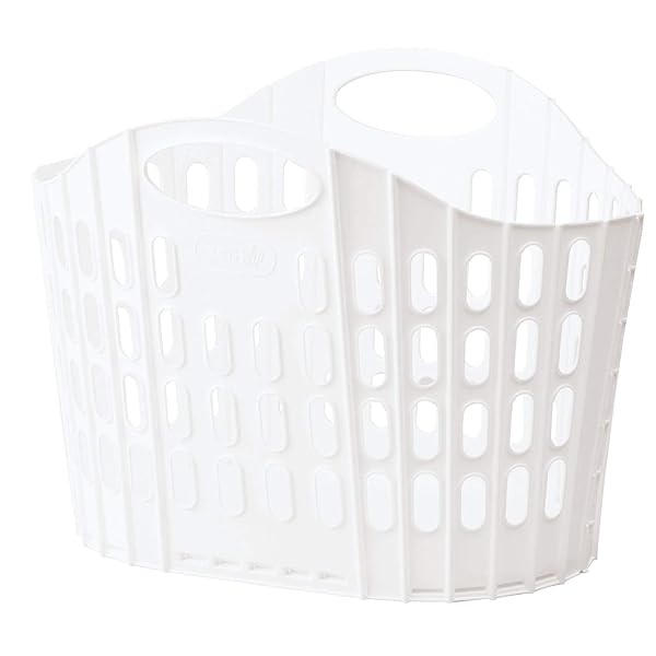 【折りたためるランドリーバスケット ホワイト1個】 洗濯かご ランドリーバッグ 収納バスケット 脱衣かご 防水 折りたたみ 取っ手付き