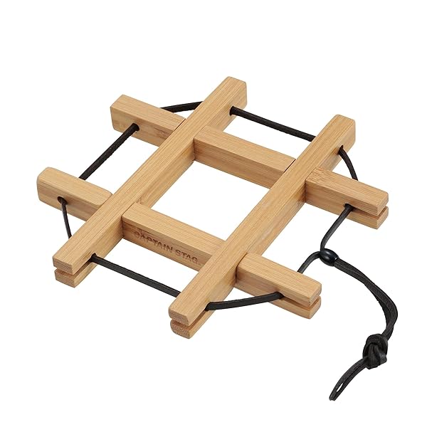 竹製 鍋敷き 井型鍋敷き TAKE-WARE UP-2682, ナチュラル 160×160×厚さ15mm