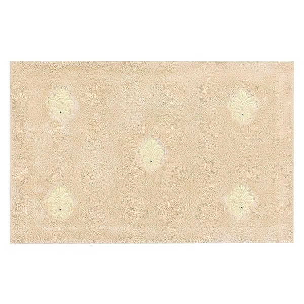 DECORMUSEE エンブレム バスマット 約45×70cm ベージュ ラインストーン付き 36679