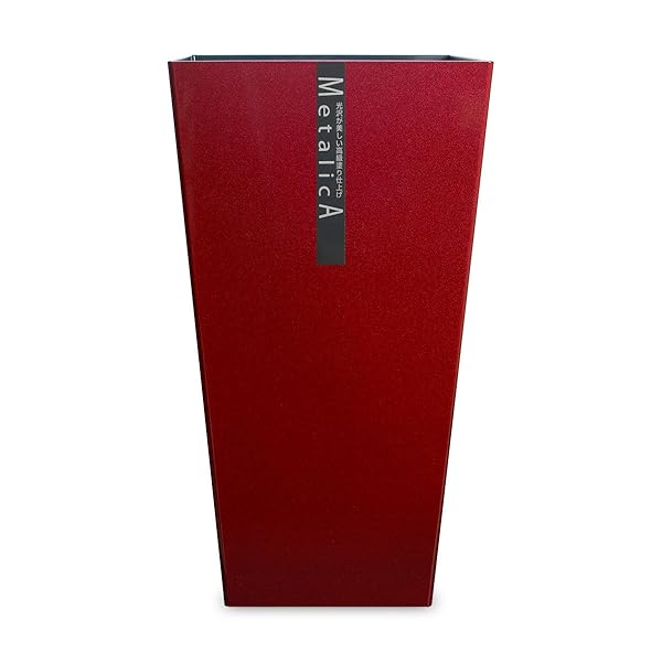() ダストボックス メタリカ L角 メタリカ BRM ボルドー レッド 9.5L ゴミ箱 おしゃれ 屋外 ふたなし キッチン リビング スリム ペール フタなしゴミ箱 メタリック カラー インテリア 雑貨