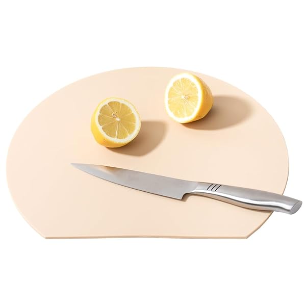 まな板 食洗機対応 丸いまな板 耐熱エラストマー 約30×26cm ベージュ 小 1009853