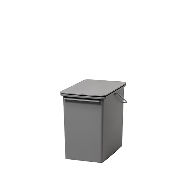 フタ付きゴミ箱 プッシュオープン トラッシュビン 約17L スリム 浅型 ダストボックス LBD-21 グレー 日本製 片手で捨てられる 分別 ゴミ箱17L 持ち手付き