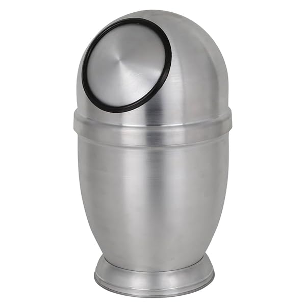 ゴミ箱 シルバー L 9.5L アルミニウム ダストボックス サテン仕上げ マット フタつき インナーバケツあり 屑入れ 置き型 リビング 書斎 部屋 室内 高さ45.5cm φ26.5cm NB-0629L/ST ALUMINUM DUST BIN