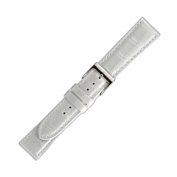 maruman(マルマン) 時計バンド 牛(型押ワニ) 日本製 パールホワイト 20mm 20-V8/S 29795