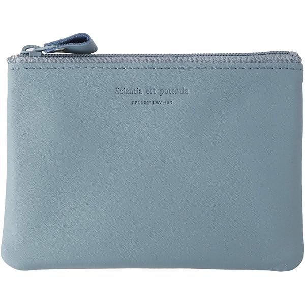 ノワールOPポーチ グレイッシュブルー NSL-2812-GBL 小物入れ キーケース 本革 カラフルレザー