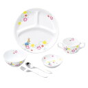 ピーターラビット フルール 強化磁器食器4点&スプーンフォークセット (食洗機対応)