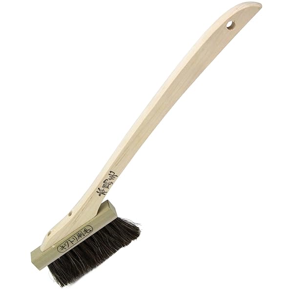 キワトリ刷毛 ゴマ本馬毛 2行 35mm 柄付