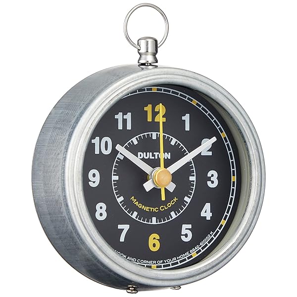 マグネティック クロック ラウンド ブラック 小ぶりなマグネット付き時計 高さ73mm 幅65mm 奥行き23mm H20-0244ROBK