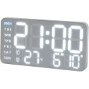 掛け時計 デジタル LED おしゃれ デカ文字 インテリア 置き時計 日付 気温 曜日 WHITE/WHITE LED CLOCK Cielo SLW370