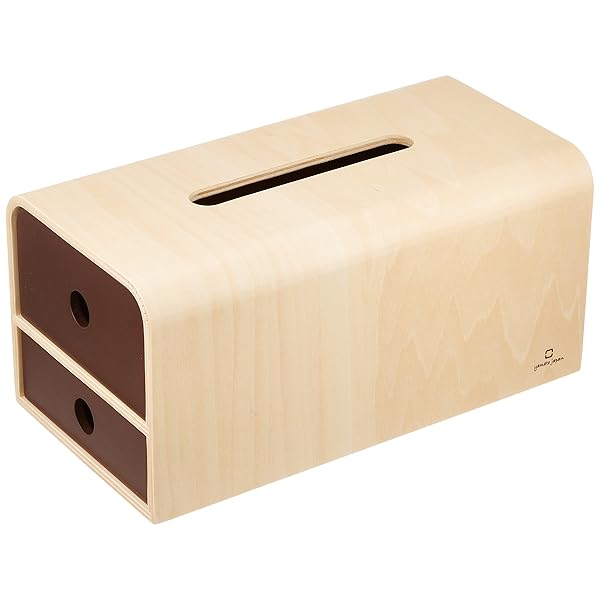 小物入れ付きティッシュケース 「STOCK tissue」 ブラウン YK14-108