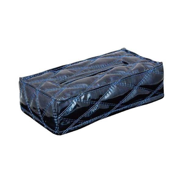 モコモコティッシュケースWステッチ 角型 マーベリック ブルー594994