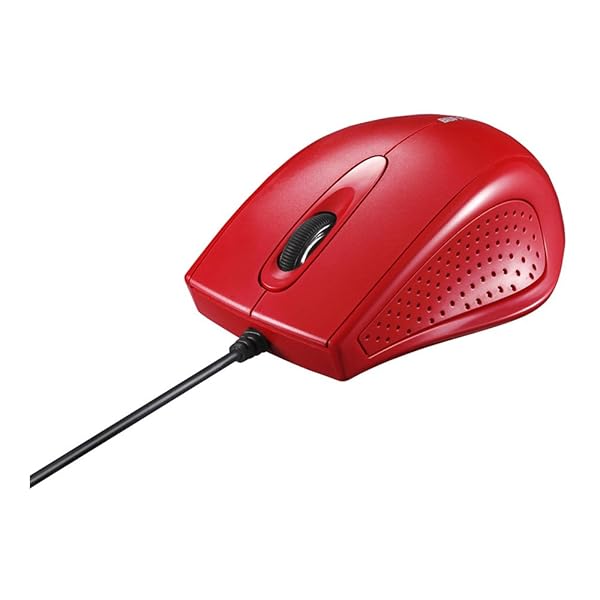 BUFFALO 有線 3ボタン IR光学式 マウス レッド BSMRU055RD