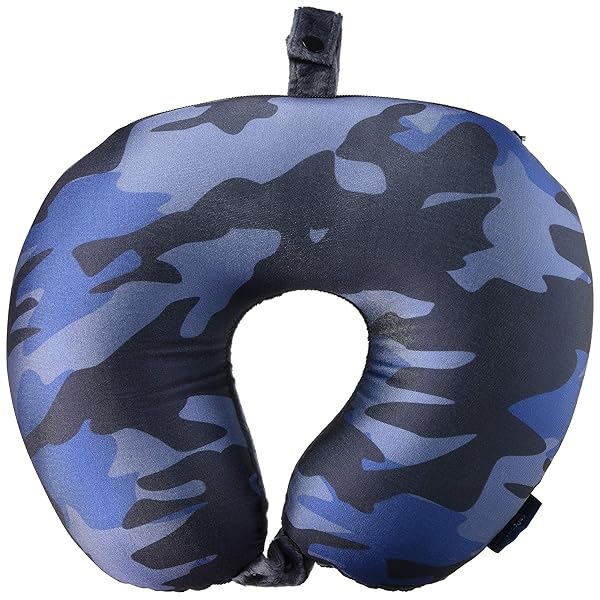 [トラベルコレクション] 2in1枕 ネックピロー＆クッション 携帯まくら TRC7043 33 cm 0.24kg 388 カモフラージュネイビー