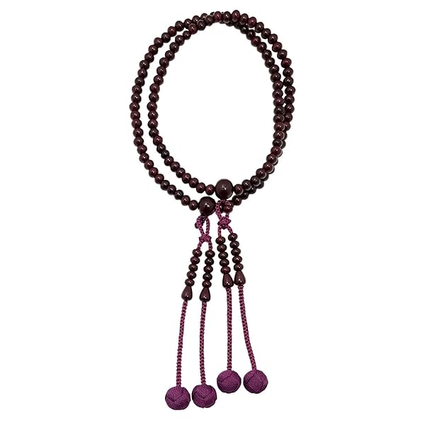 土屋念珠店 京念珠 女性用 振分数珠 紫檀 正絹房 紙箱入 -真言宗用- 女性用 主玉:5mm