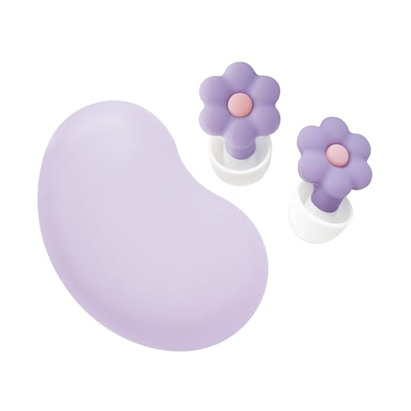 耳栓 お花の集中耳栓 ケース付 シリコンタイプ バイオレット SP-2022-V