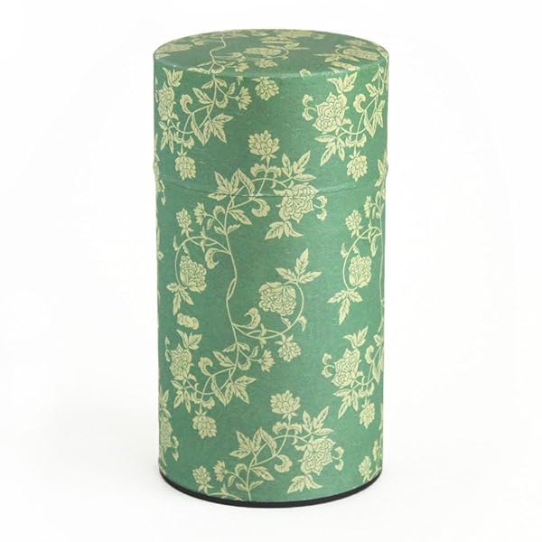 茶筒 グリーン 約Φ7.5×14.2cm