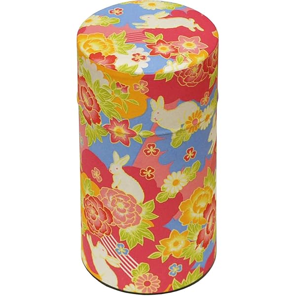 茶筒 ぽッ・かん 花うさぎ L 日本製 792023 約φ7.5×h14.2cm
