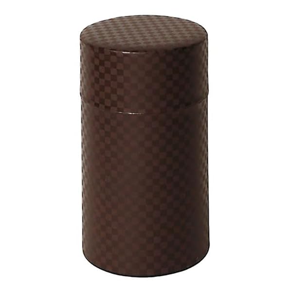 茶缶 ぽッ・かん モダン市松 L (茶葉約200g用) 茶 φ7.5×14.2cm 783403