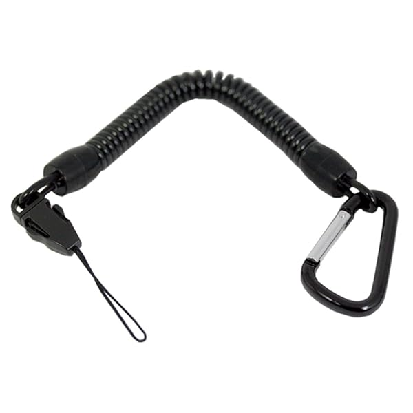 極太バンジー ストラップ カラビナ 直径10mmコイル ブラック